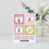 MONKEY Girl Oerwoud Baby shower Cupcake Topper JJ Briefkaart (Staand voorkant)
