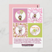 MONKEY Girl Oerwoud Baby shower Cupcake Topper JJ Briefkaart (Voorkant / Achterkant)