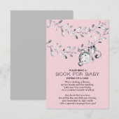 Monkey Girls Baby shower Boek voor Baby Kaart (Voorkant / Achterkant)