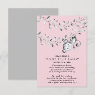 Monkey Girls Baby shower Boek voor Baby Kaart