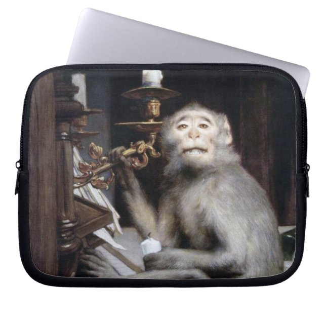 Monkey glimlachen laptop sleeve (Voorkant)