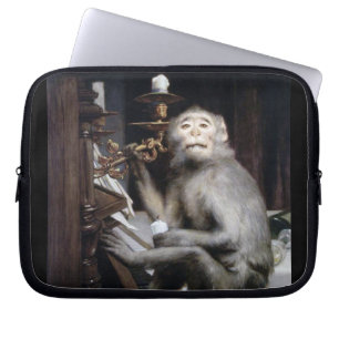 Monkey glimlachen laptop sleeve