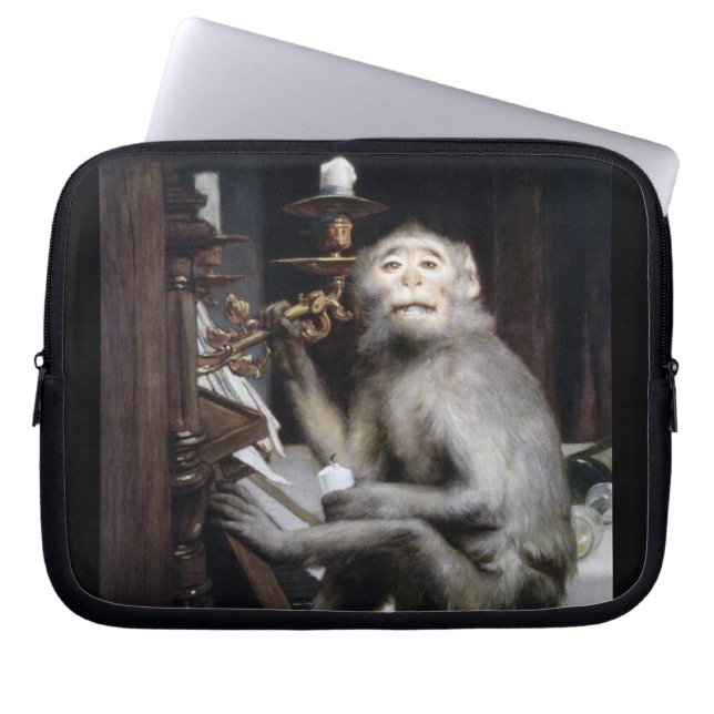 Monkey glimlachen laptop sleeve (Voorkant)