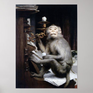Monkey glimlachen poster