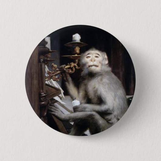 Monkey glimlachen ronde button 5,7 cm (Voorkant)