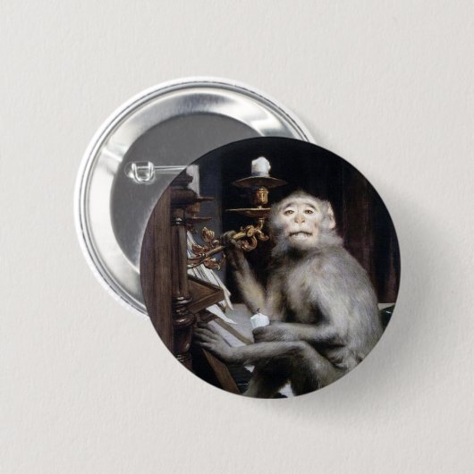 Monkey glimlachen ronde button 5,7 cm (Voorkant /achterkant)