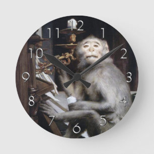 Monkey glimlachen ronde klok