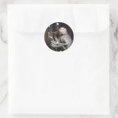 Monkey glimlachen ronde sticker (Tas)
