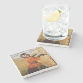 Monkey glimlachen stenen onderzetter (Zijkant)