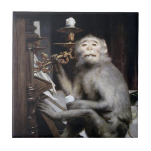 Monkey glimlachen tegeltje