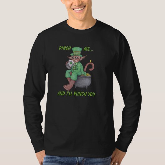 Monkey Gnome Leprechaun Long-Sleeve T-Shirt (Voorkant)