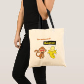 Monkey go Bananas, Cute Love Humor Tote Bag (Voorkant (product))