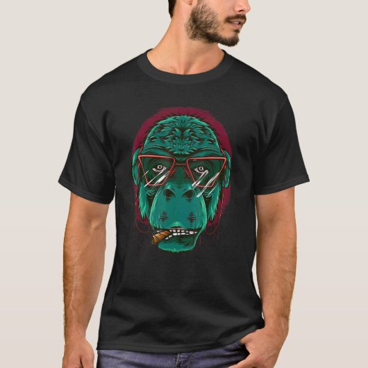 Monkey Gorilla beest met gasseformat T-shirt (Voorkant)