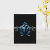 Monkey Gorilla Bodybuilding Spieren Fitness Gym 1 Kaart (Gele Bloem)