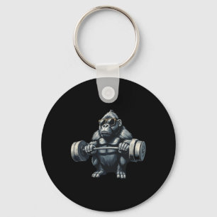 Monkey Gorilla Bodybuilding Spieren Fitness Gym Sleutelhanger