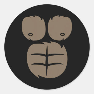 Monkey Gorilla Costume T-shirt Animal Belly Fancy  Ronde Sticker