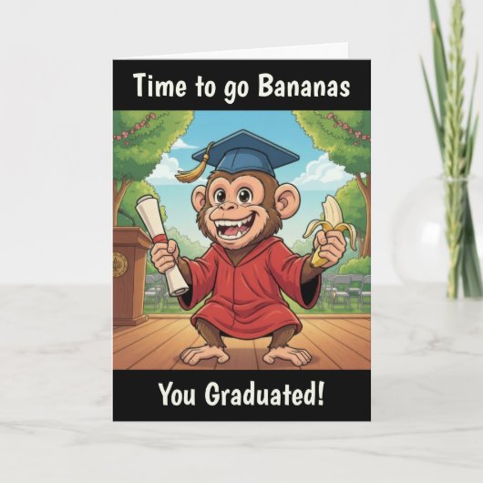 Monkey Graduation Card Kaart (Voorkant)