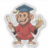 Monkey Graduation Sticker (Voorkant)