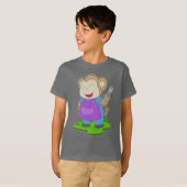 Monkey Hairdresser Schaar T-shirt (Voorkant volledig)