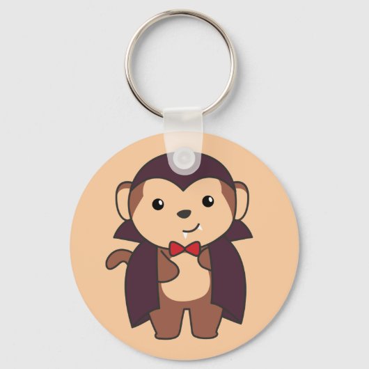 Monkey Halloween Cute Devil Kinder Vampire Costume Sleutelhanger (Voorkant)