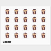 Monkey Halloween Cute Devil Kinder Vampire Costume Vierkante Sticker (Vel)