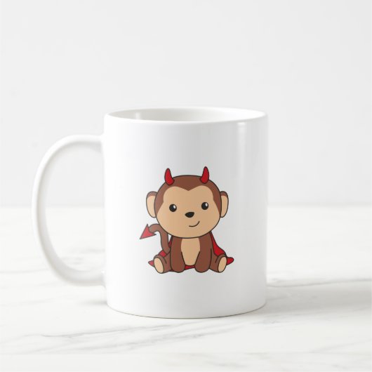 Monkey Halloween Cute Devil Kinder Witches Costume Koffiemok (Links)