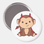 Monkey Halloween Cute Devil Kinder Witches Costume Magneet (Voorkant / Achterkant)