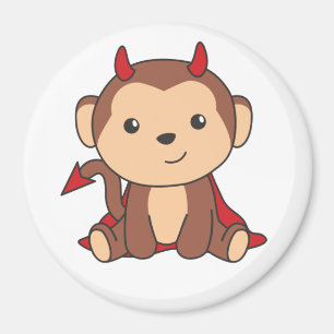 Monkey Halloween Cute Devil Kinder Witches Costume Magneet