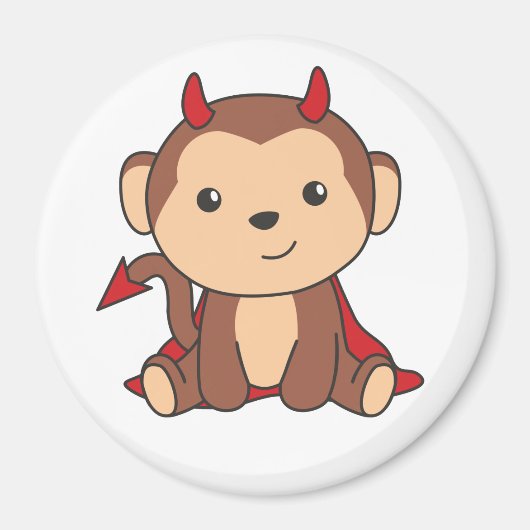 Monkey Halloween Cute Devil Kinder Witches Costume Magneet (Voorkant)
