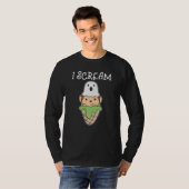 Monkey Halloween Ghost I Scream Ice Pun T-shirt (Voorkant volledig)