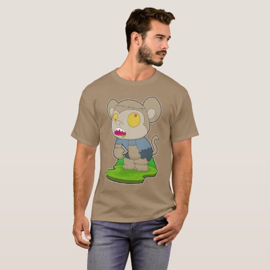 Monkey Halloween Zombie T-shirt (Voorkant volledig)