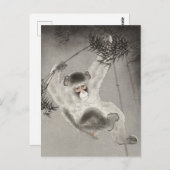 Monkey Hangen van de afdeling Bamboo door Ohara Ko Briefkaart (Voorkant / Achterkant)