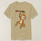 Monkey hanging on Branch Ape Monkey T-shirt (Design voorkant)