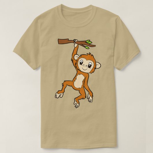 Monkey hanging on Branch Ape Monkey T-shirt (Design voorkant)