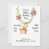 Monkey Hanging on Vine Birthday Invitation Kaart (Voorkant)