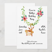Monkey Hanging on Vine Birthday Invitation Kaart (Voorkant / Achterkant)