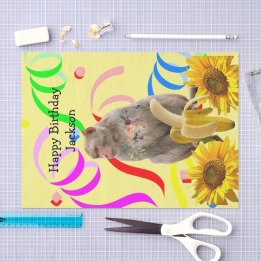 Monkey Happy Birthday-discussiestuk Tissuepapier (Craft)