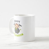 Monkey Happy Halloween Cauldron Bat Koffiemok (Voorkant links)