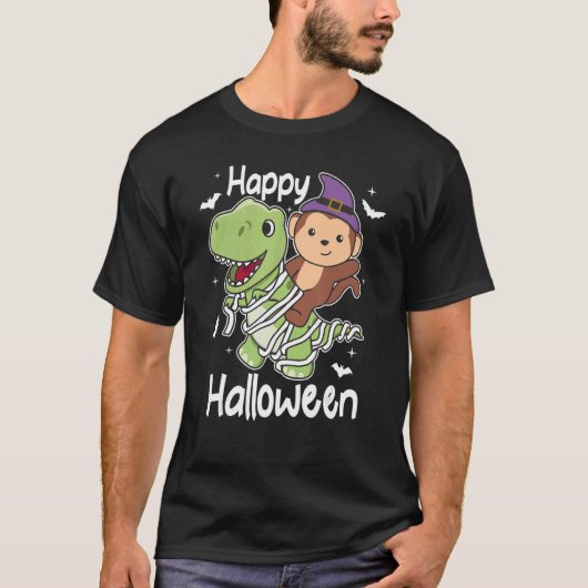 Monkey Happy Halloween Mummy rex T-shirt (Voorkant)