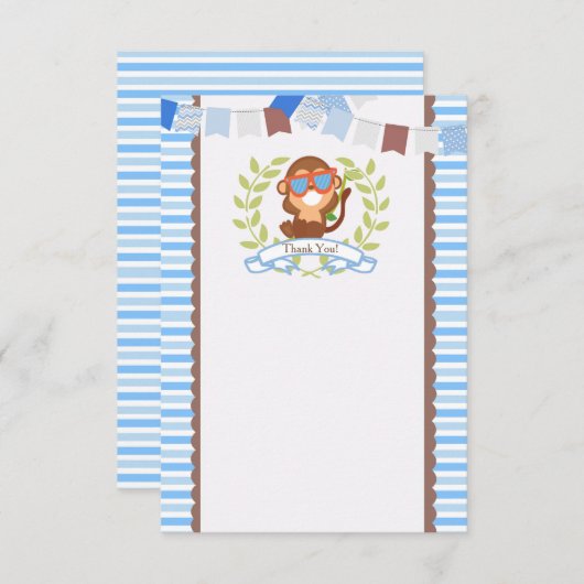 Monkey - Hartelijk dank voor uw kaartje ter gelege Bedankkaart (Voorkant / Achterkant)