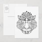 Monkey Head Doodle Briefkaart (Voorkant / Achterkant)