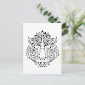 Monkey Head Doodle Briefkaart (Staand voorkant)