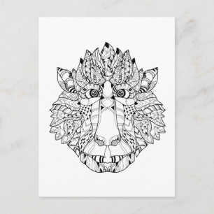 Monkey Head Doodle Briefkaart