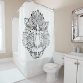 Monkey Head Doodle Douchegordijn (In situ)