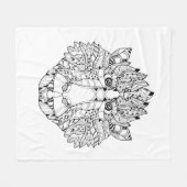 Monkey Head Doodle Fleece Deken (Voorkant (Horizontaal))