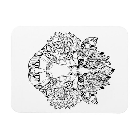 Monkey Head Doodle Magneet (Horizontaal)
