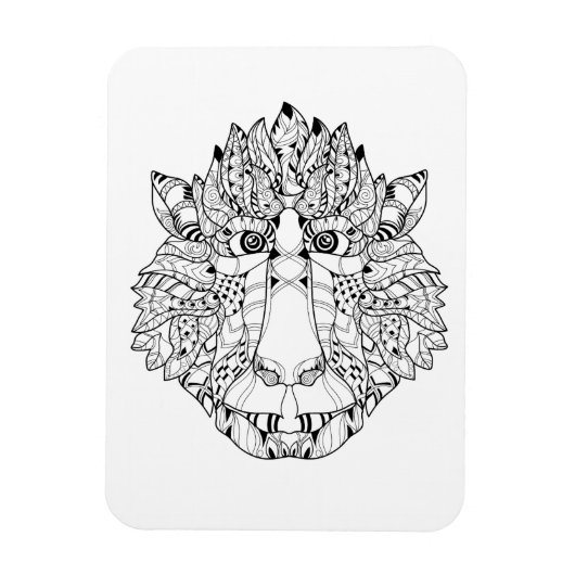 Monkey Head Doodle Magneet (Verticaal)