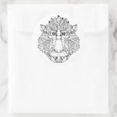 Monkey Head Doodle Ronde Sticker (Tas)