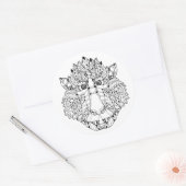 Monkey Head Doodle Ronde Sticker (Envelop)