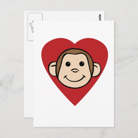 Monkey Heart Briefkaart (Voorkant / Achterkant)